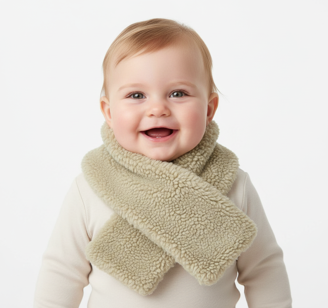 Teddy Scarf Soft Green - One Size - Newborn Winter Teddy | Little Dutch