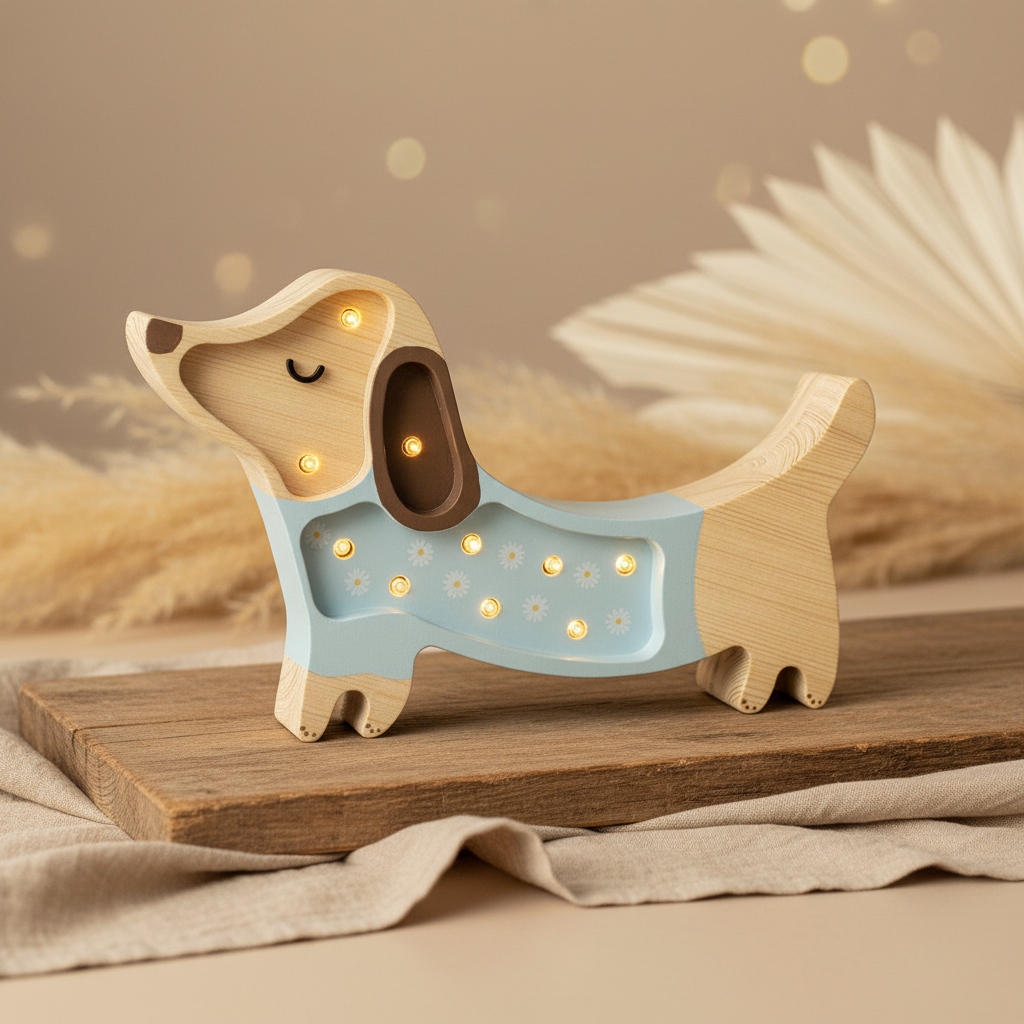 Lamp Dog Flowers Mini, Blue | Little Lights