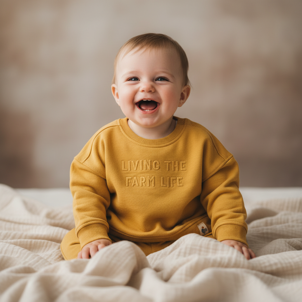 Sweater Mustard Yellow - Little Farm | Little Dutch