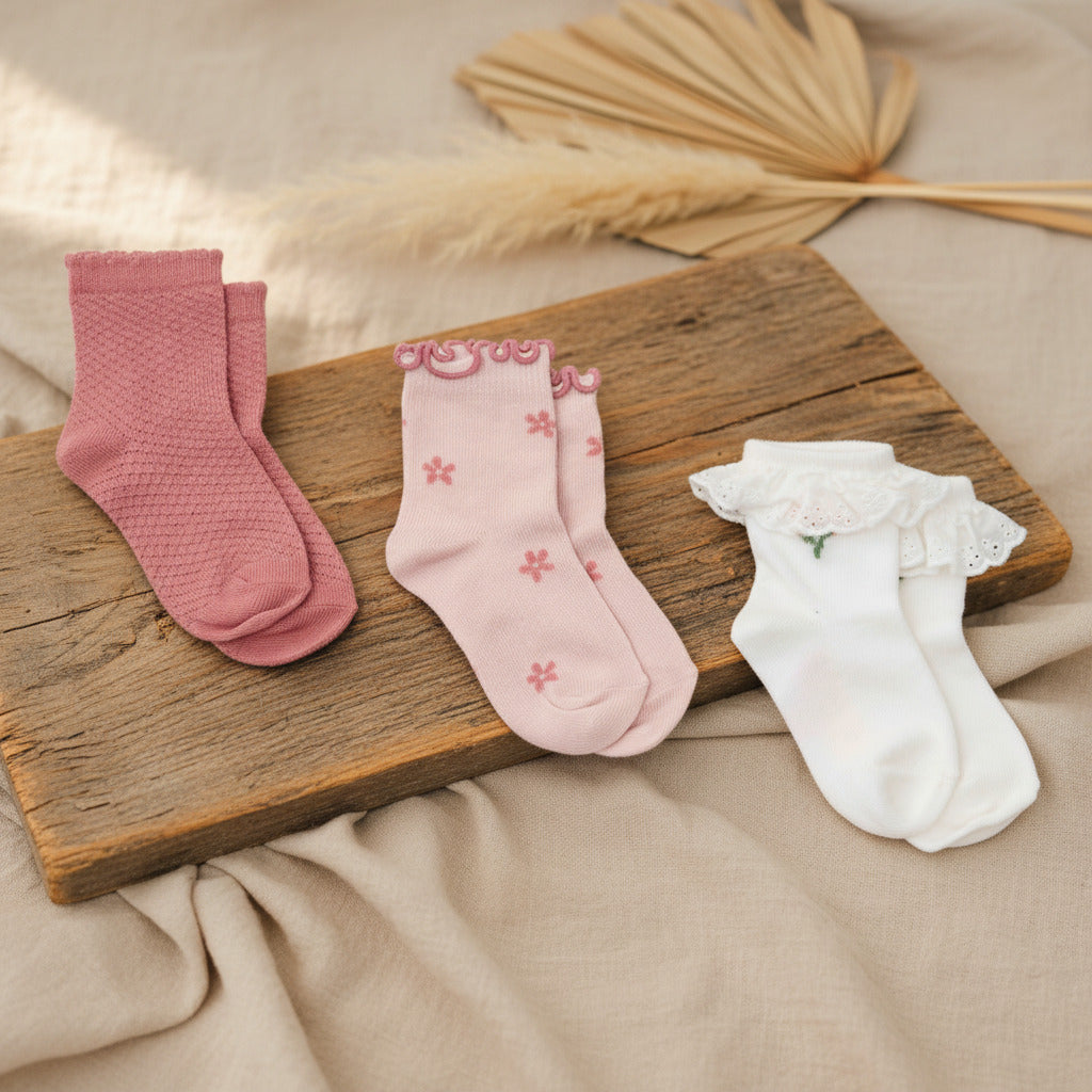 Socks set with three multi - 17/19 = 6-12 months | Little Dutch