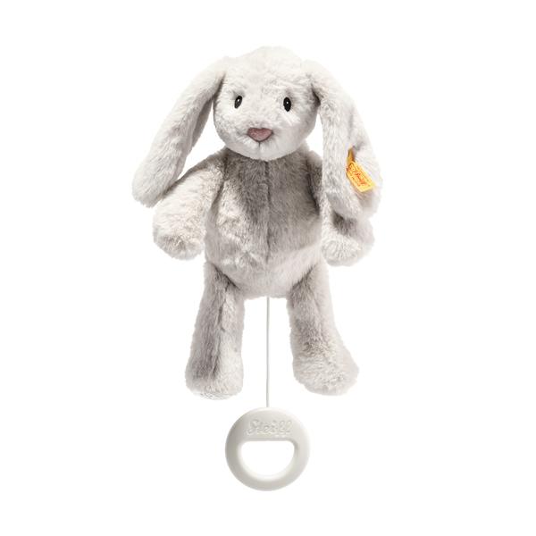 Music box rabbit Hoppie, light grey 26 cm | Steiff