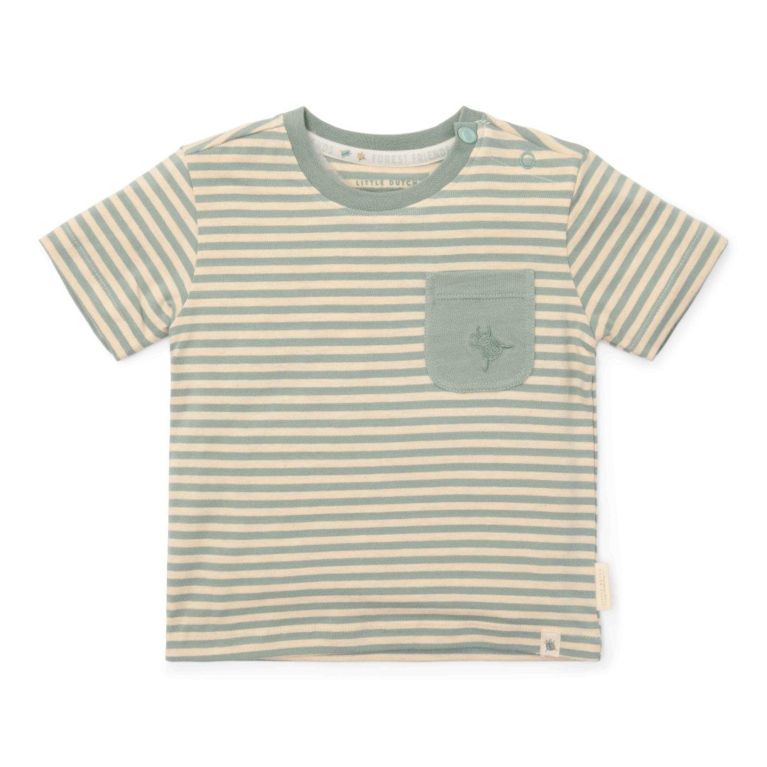 T-shirt short sleeve Forest Green Stripe | Little Dutch