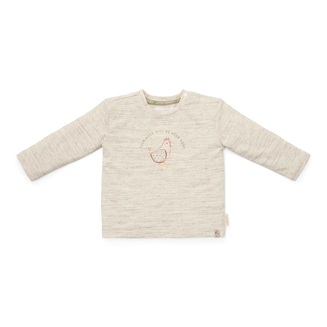 Long-sleeved t-shirt cream - Little Farm | Little Dutch