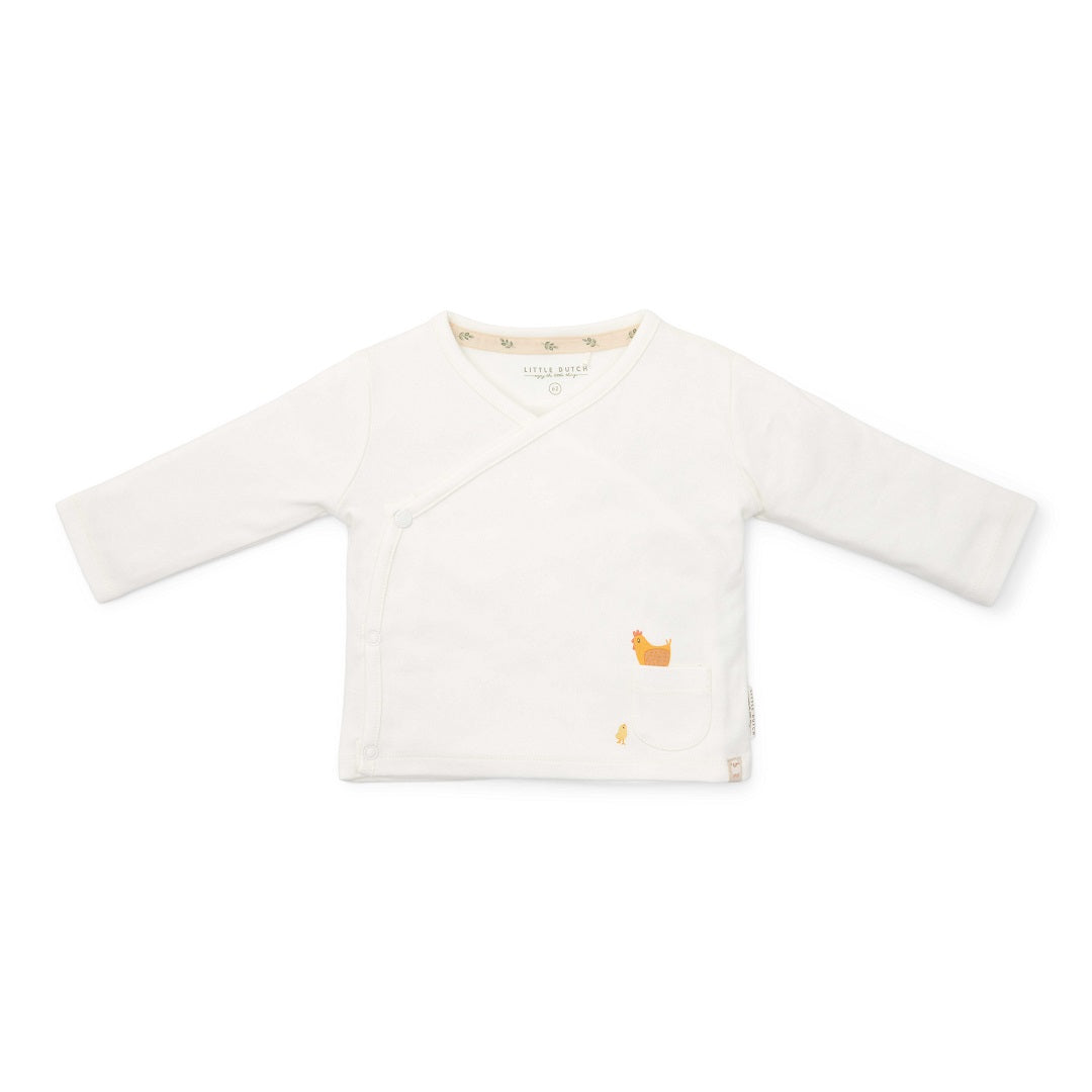 T-shirt wrap long sleeve cream - Little Farm | Little Dutch