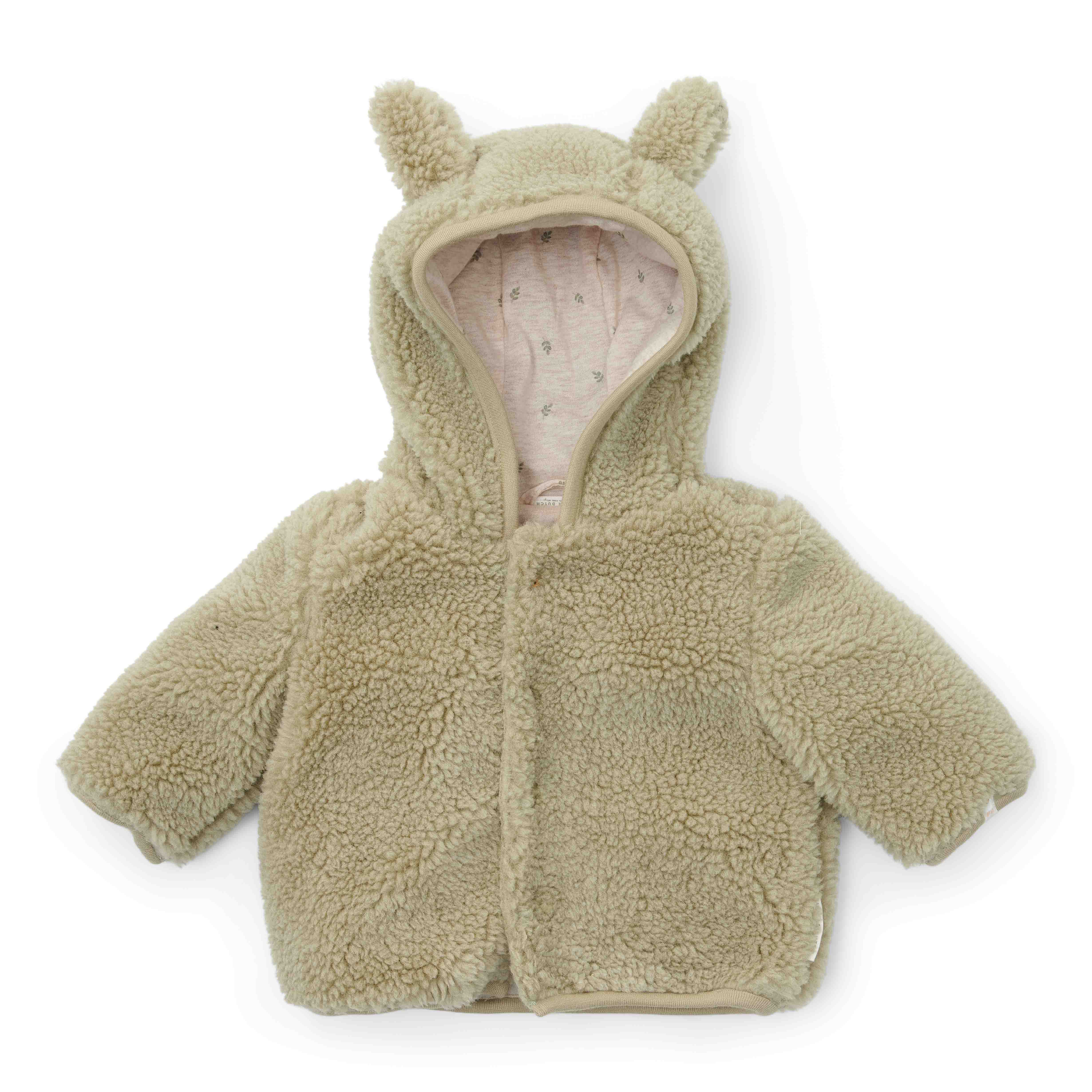 Teddy Jacket Soft Green - Newborn Winter Teddy | Little Dutch