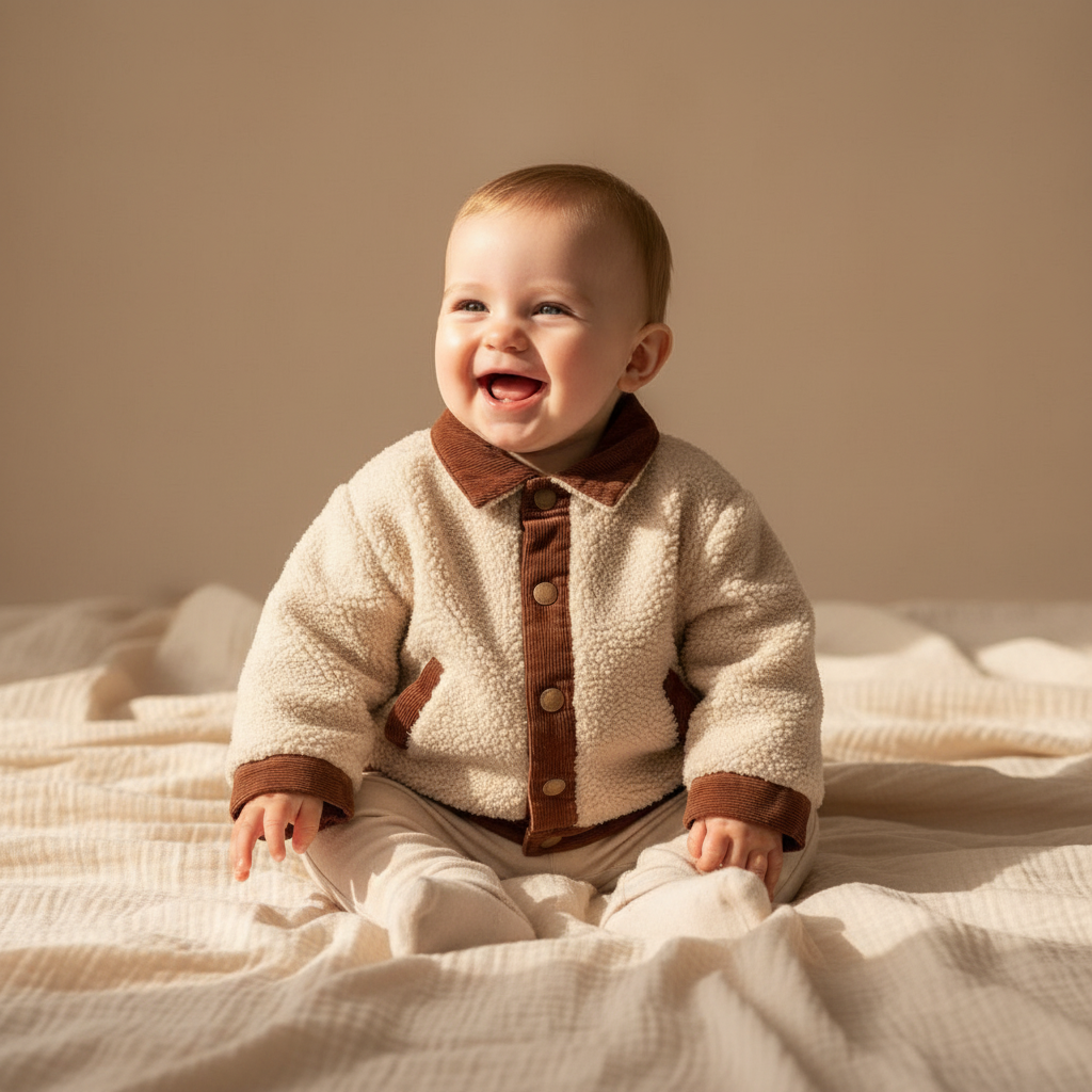 Reversible jacket Brown/Sand - Little Farm | Little Dutch