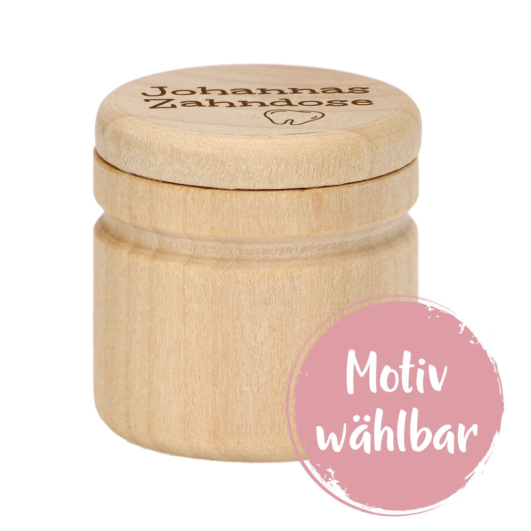 Wooden baby tooth box - personalized with a selectable motif | by Schmatzepuffer