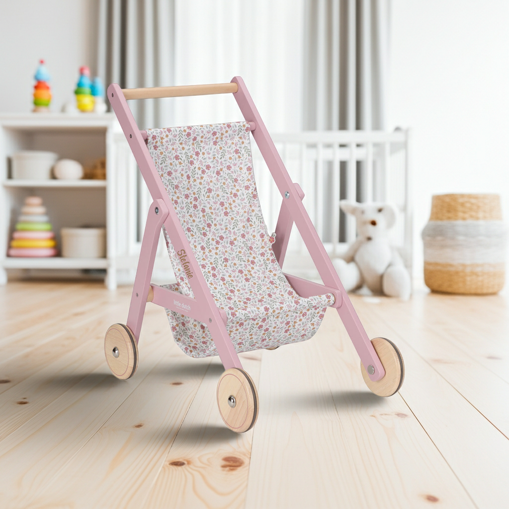 Wooden doll buggy