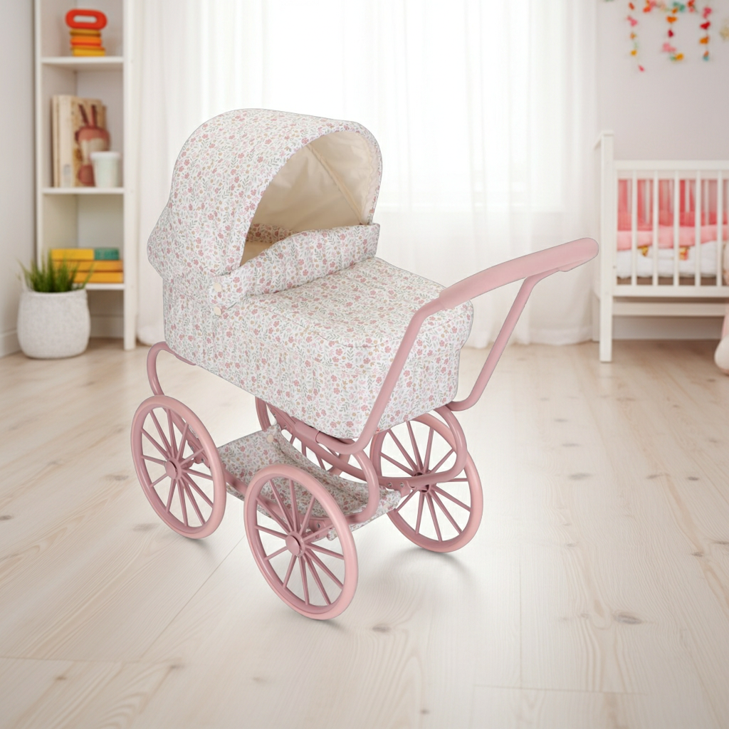 Metal doll's pram Soft Flowers