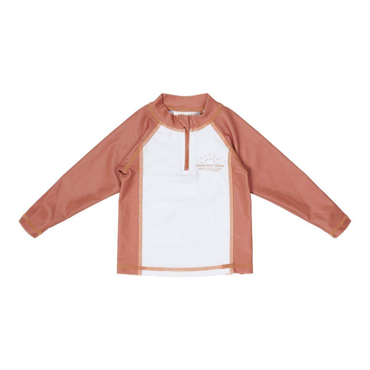 Long-sleeved swim shirt Vintage Sunny Stripes, size 74/80 | Little Dutch