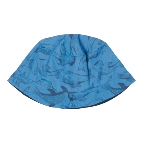 Reversible sun hat, Sea Life / Blue, size 2 | Little Dutch