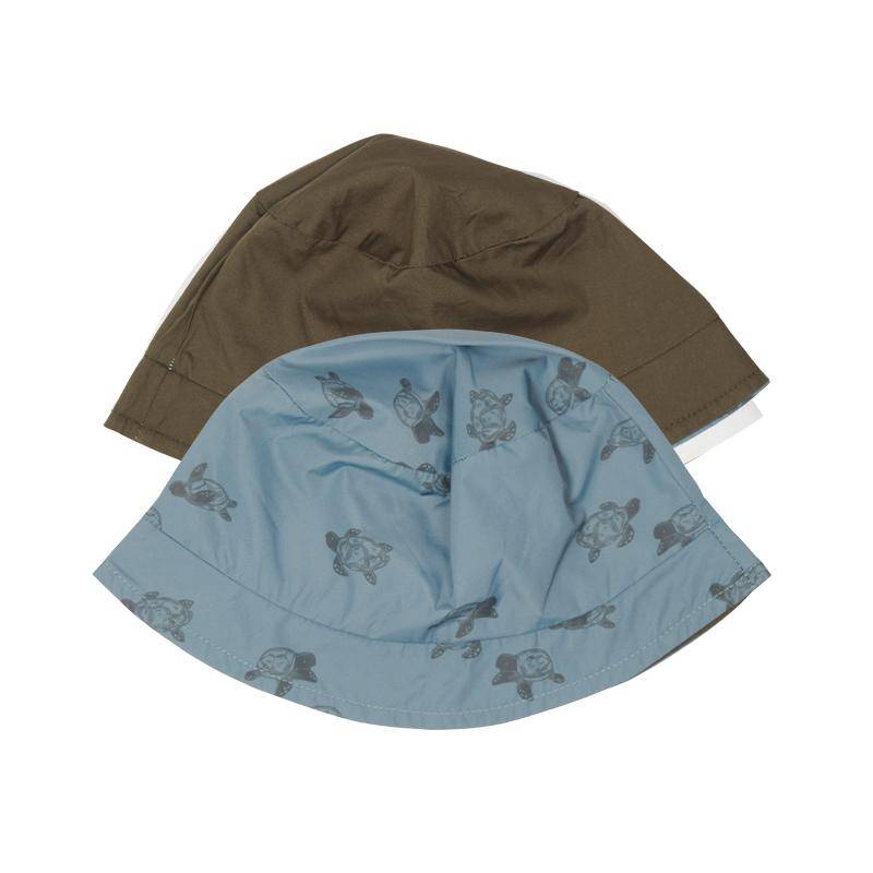 Reversible sun hat, Turtle Island / Olive, size 1 | Little Dutch