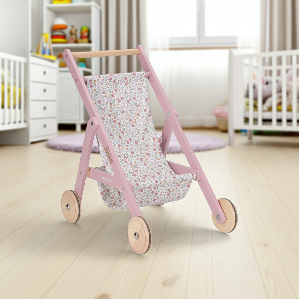 Wooden doll buggy