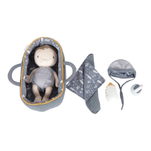 Kuschelpuppe mit Set Baby Jim 25cm | Little Dutch