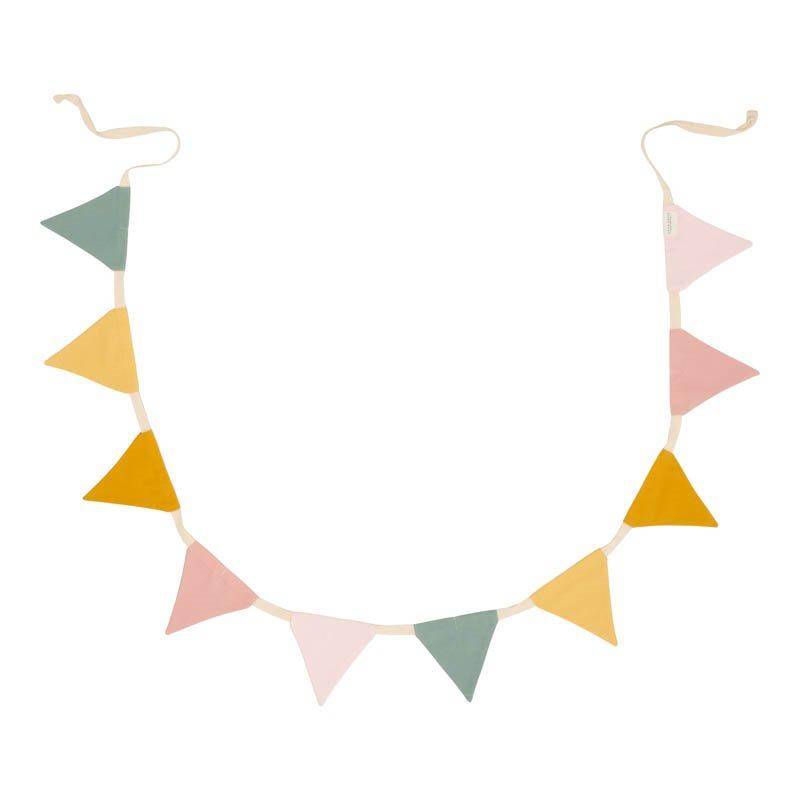 garland with pink flags