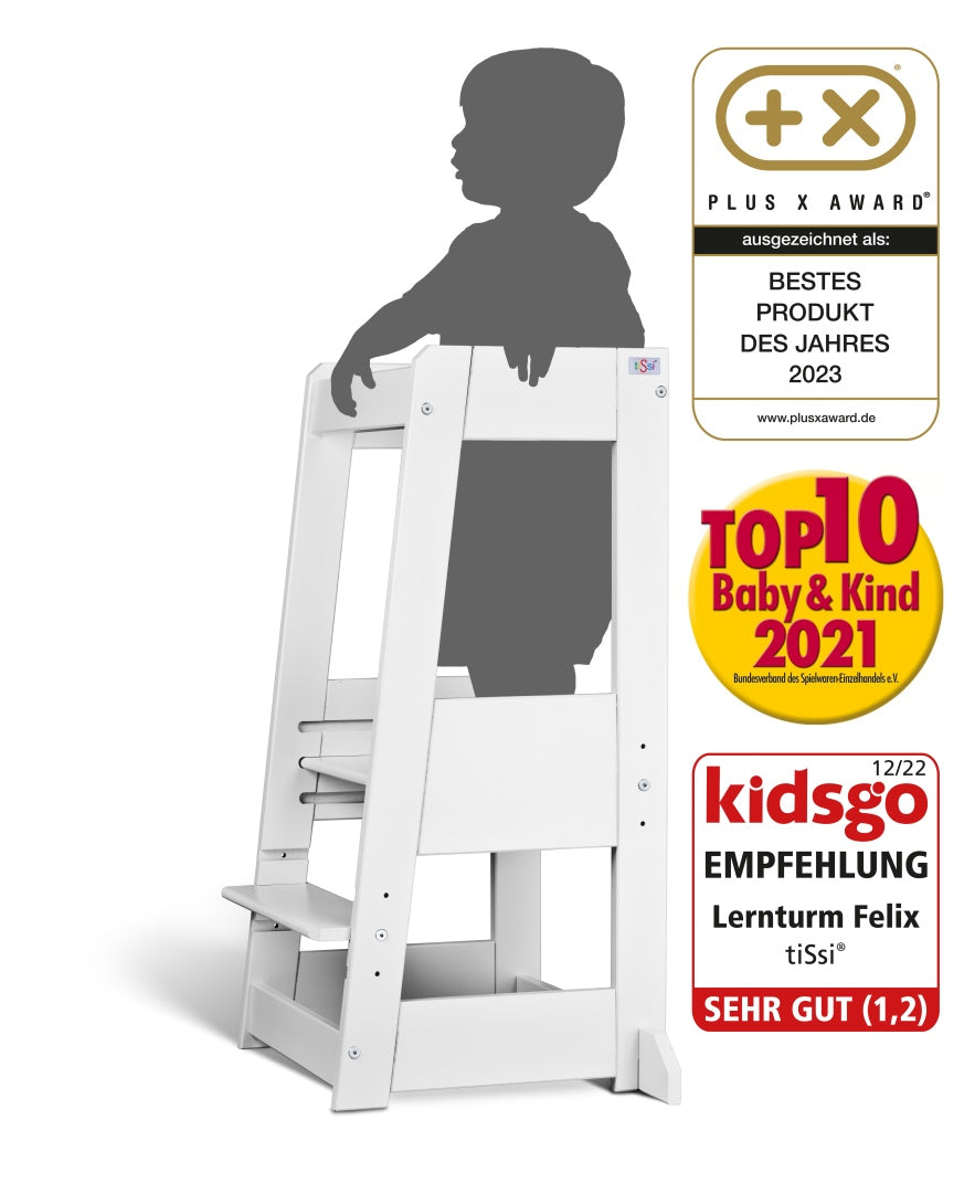 Learning tower Felix - Learning Tower - Wood White | Tissi® by Schmatzepuffer® "personalized"