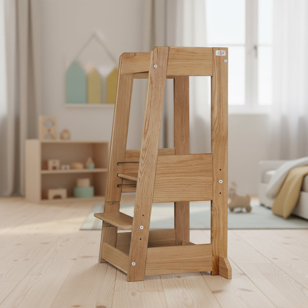 Learning tower Felix - Learning Tower - Wood oak | Tissi® by Schmatzepuffer® "personalized"