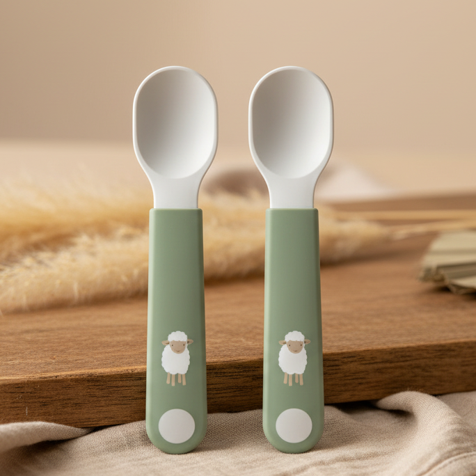 Children's learning spoons, 2 pieces - Little Farm | Little Dutch x Mepal