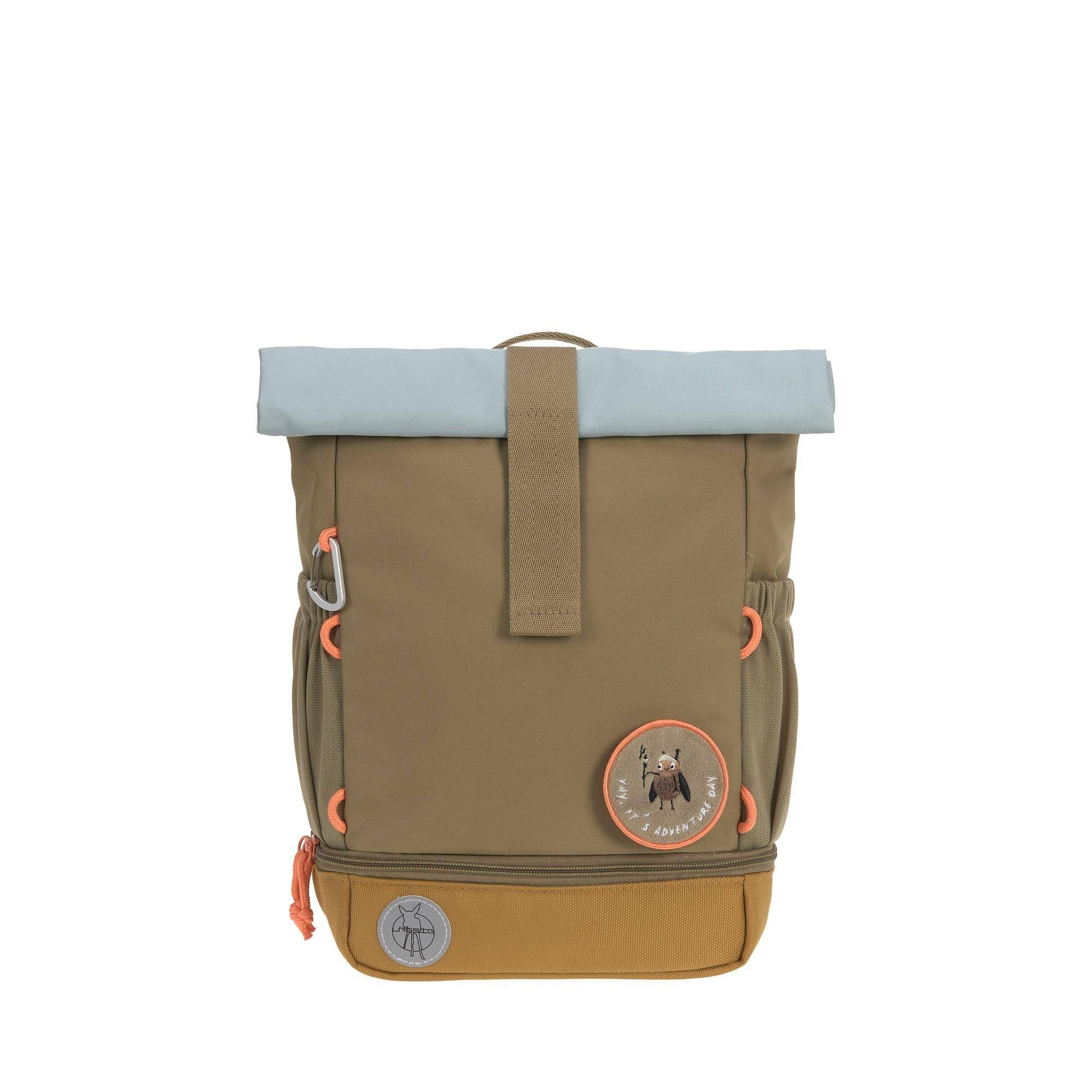 Rolltop backpack, natural/light blue | Lässig