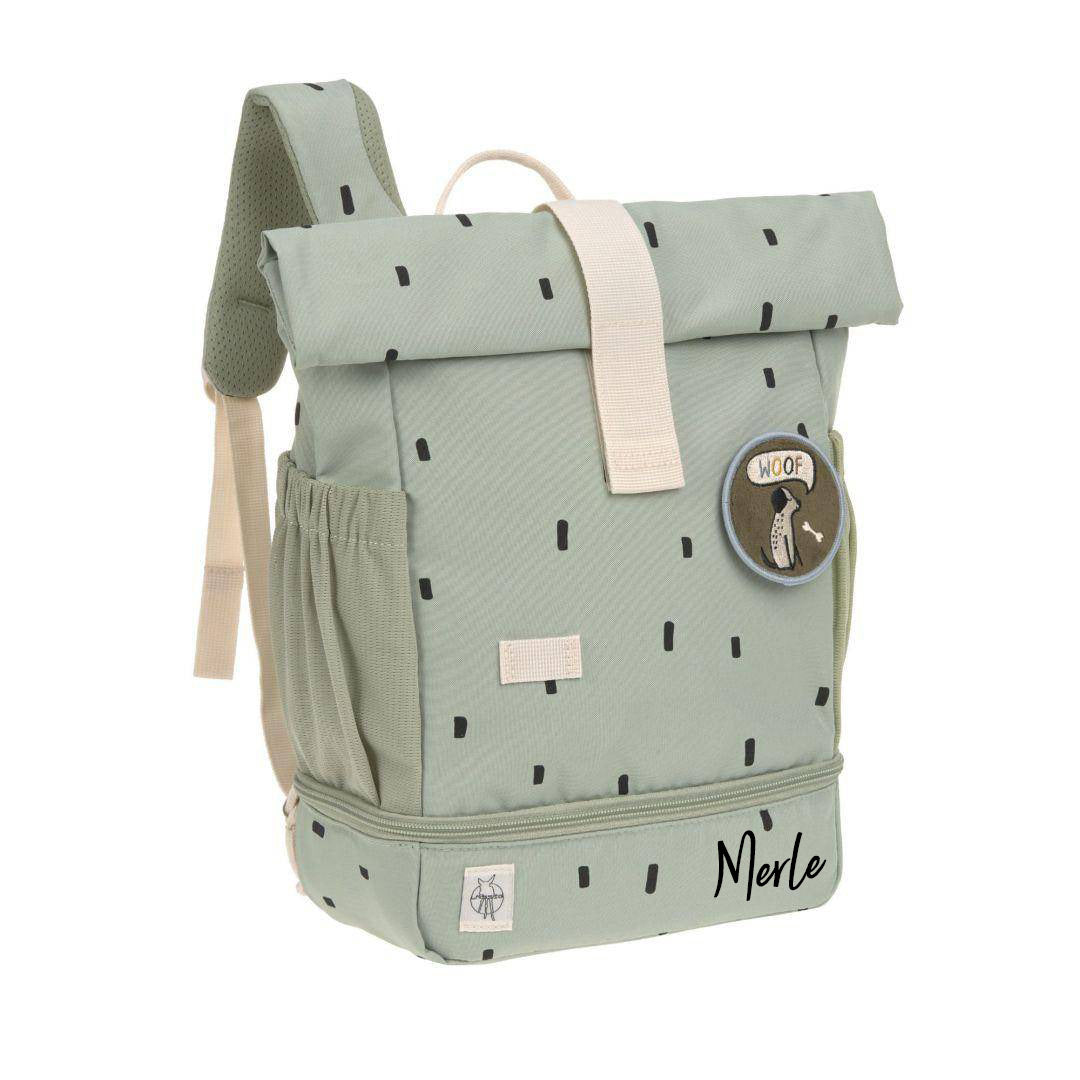 Mini Rolltop Backpack Happy Prints Light Olive | Lässig