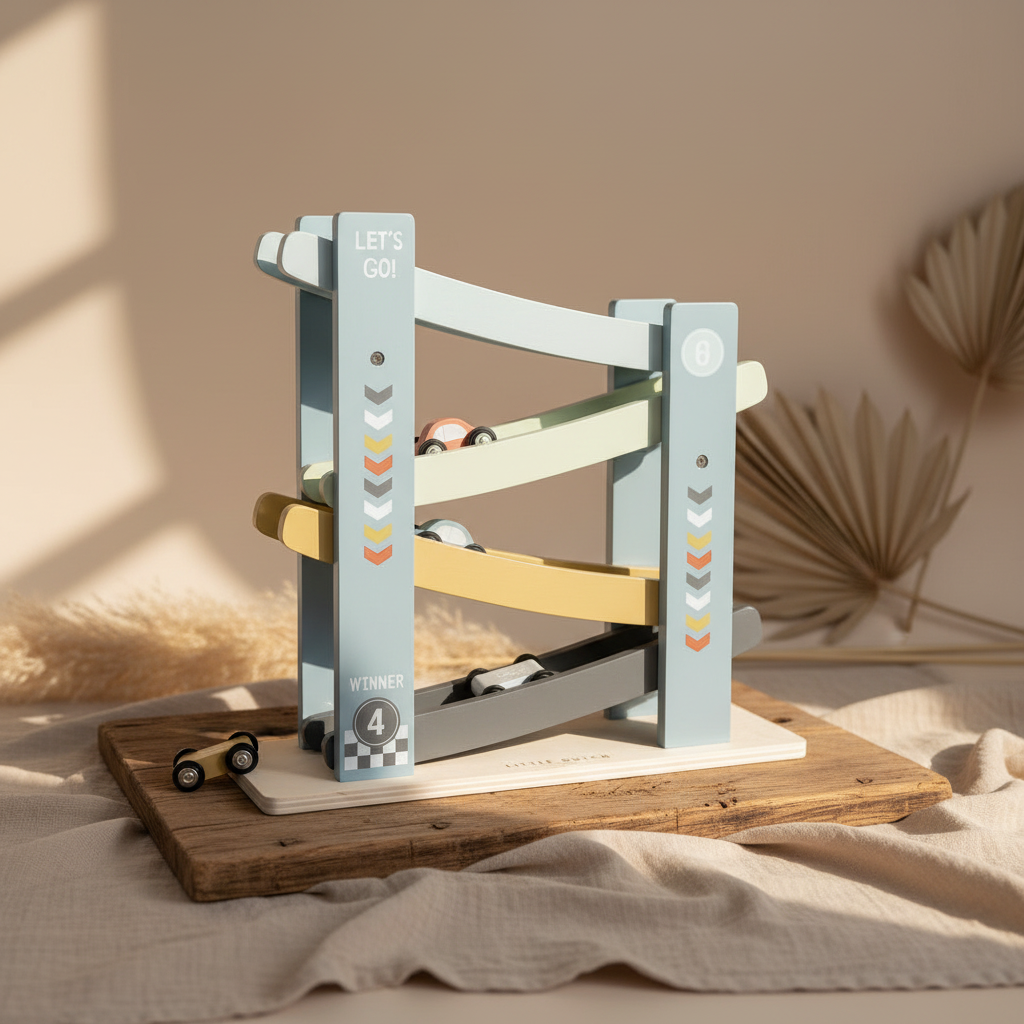 Marble Run "For Birth" Ocean Wood, blue | Little Dutch