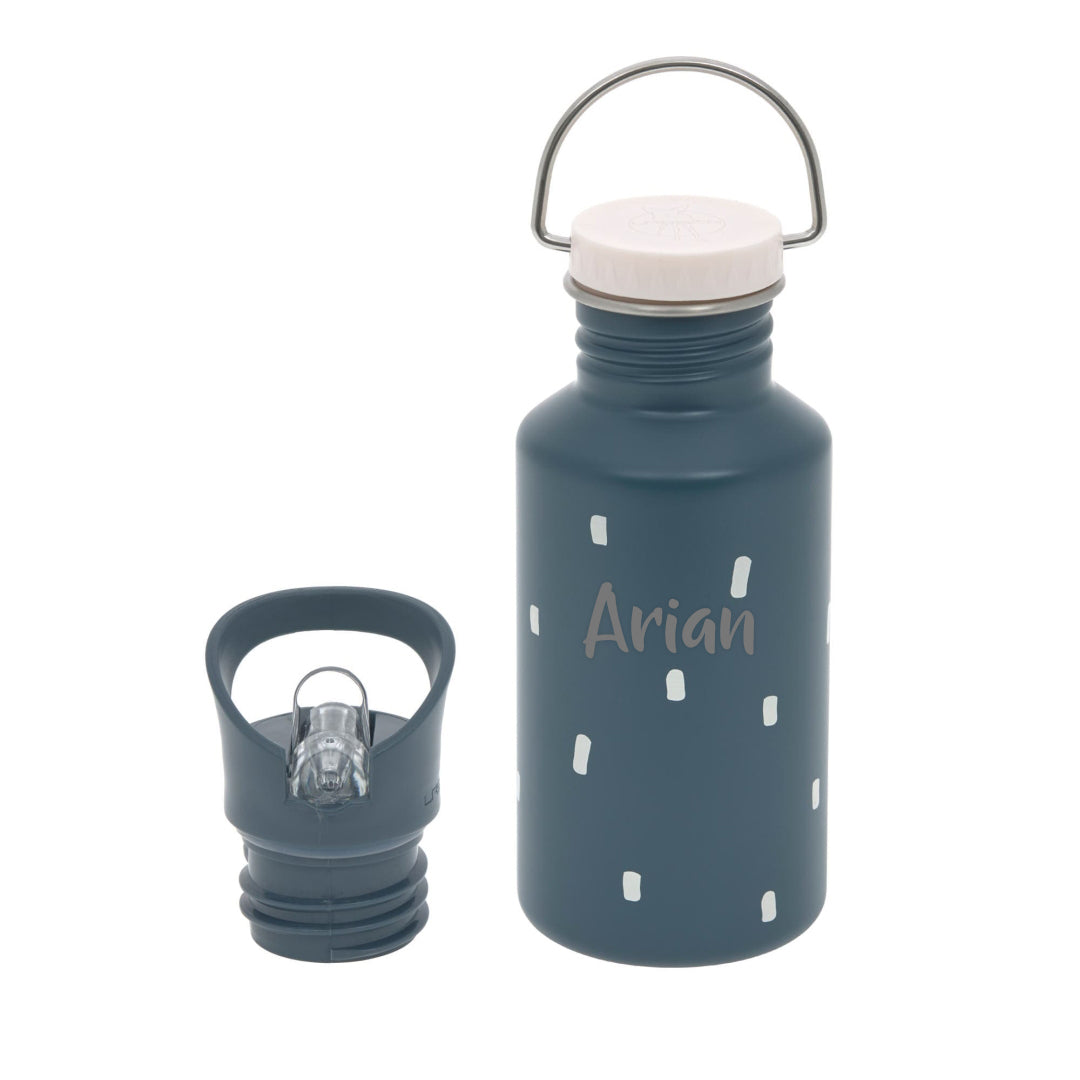 Children's drinking bottle - stainless steel, Happy Prints dark blue | Lässig