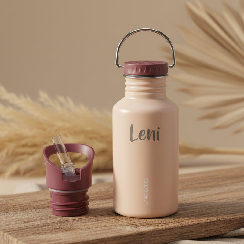 Children's drinking bottle - stainless steel, Unique Pink | Lässig