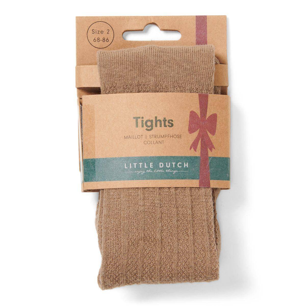 Knitted tights 68/86 - Brown | Little Dutch