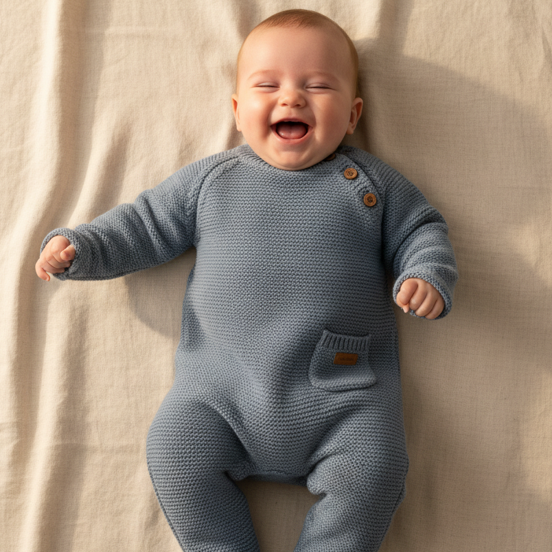 Knitted romper Sailors Bay Blue | Little Dutch