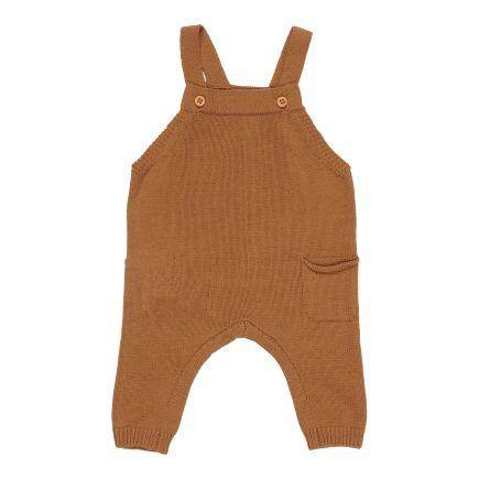 Knitted dungarees Essential Almond | Little Dutch