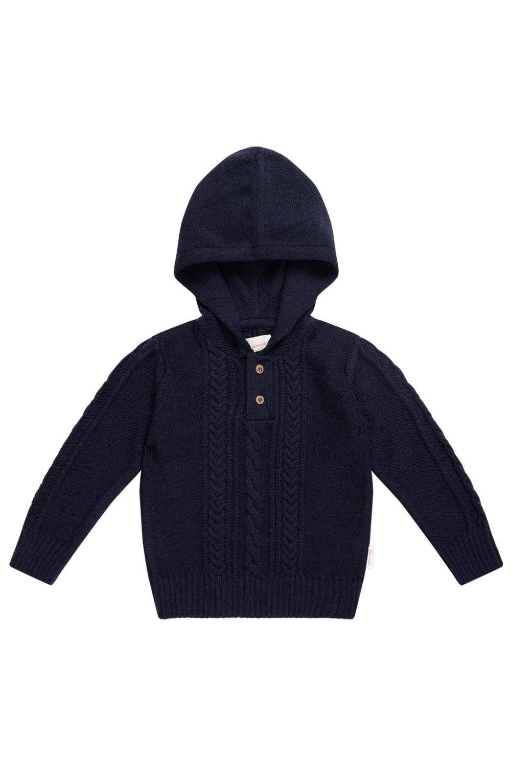 Hoodie knit "Navy" blue size 62-68 | Leevje