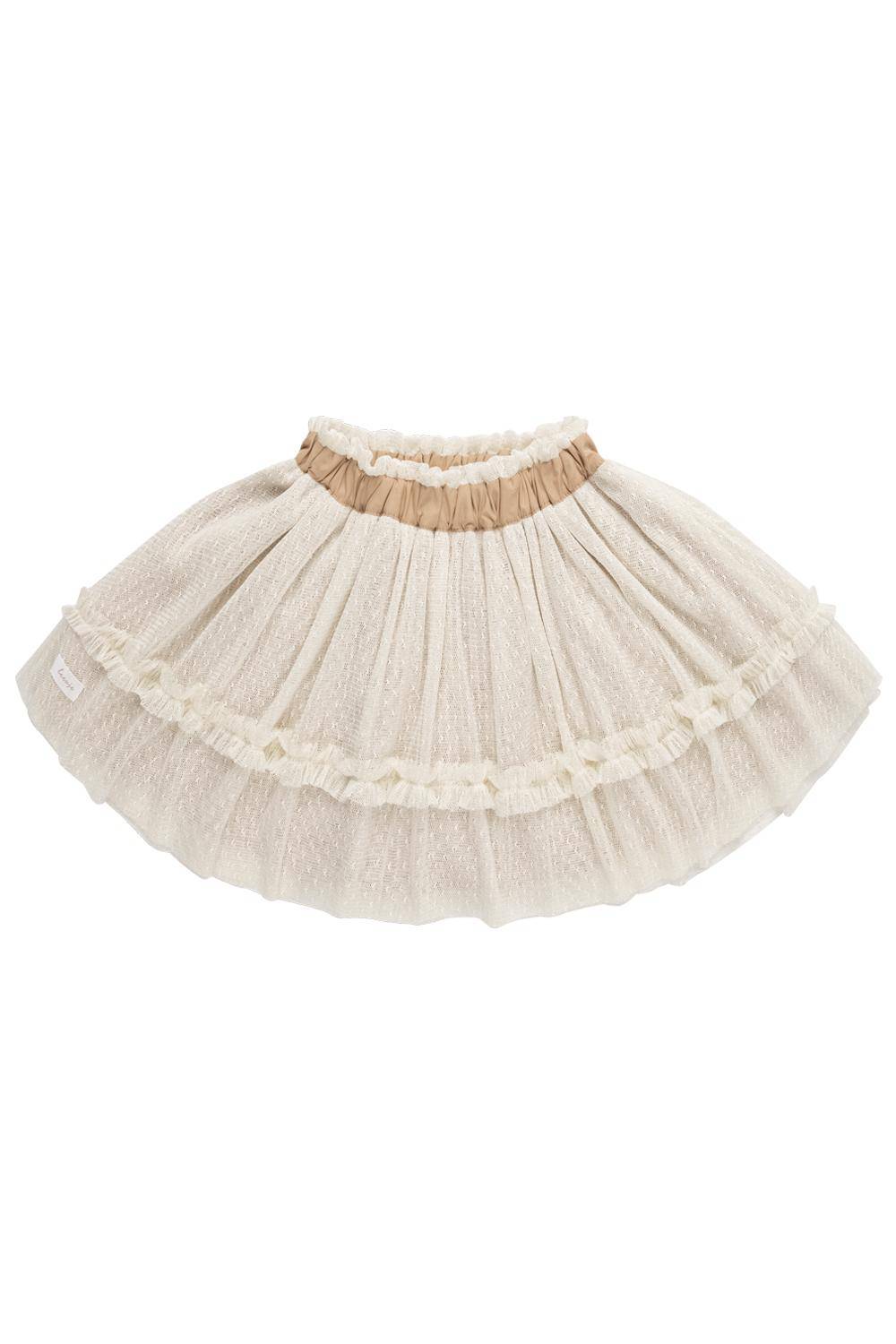Tulle skirt with flounces, white, size 74 / 80 | leevje
