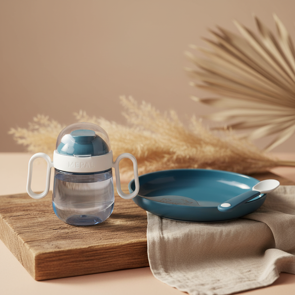 Mio 3-piece baby tableware set - Deep Blue | Mepal