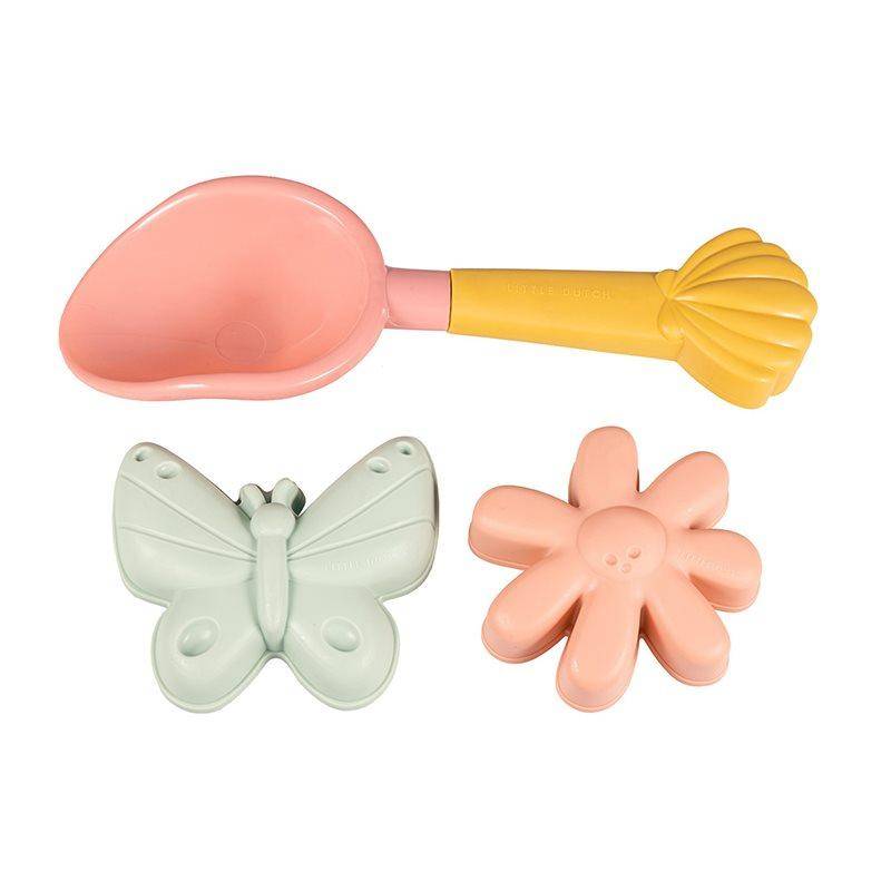 Sandbox toy set, 3 pieces, Flowers &amp; Butterflies | Little Dutch
