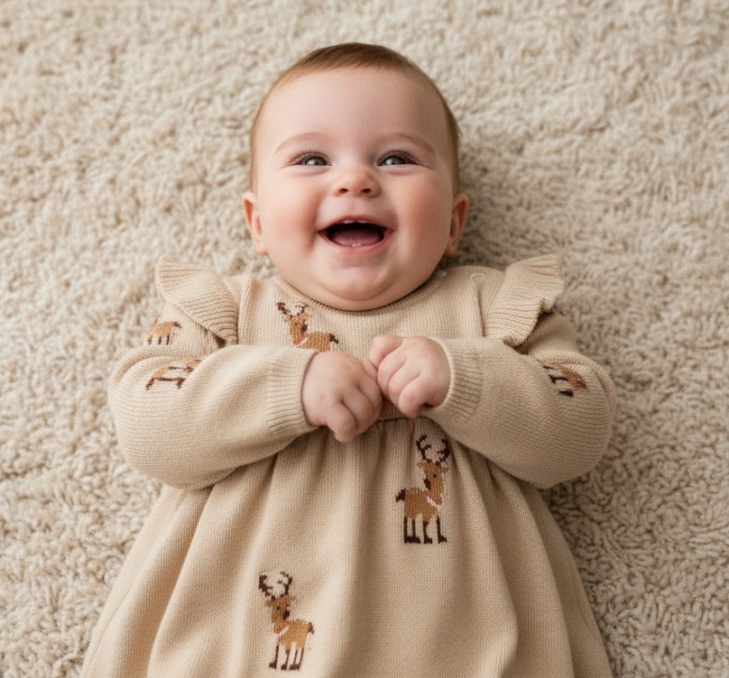 Long-sleeved knitted Christmas dress | Little Dutch