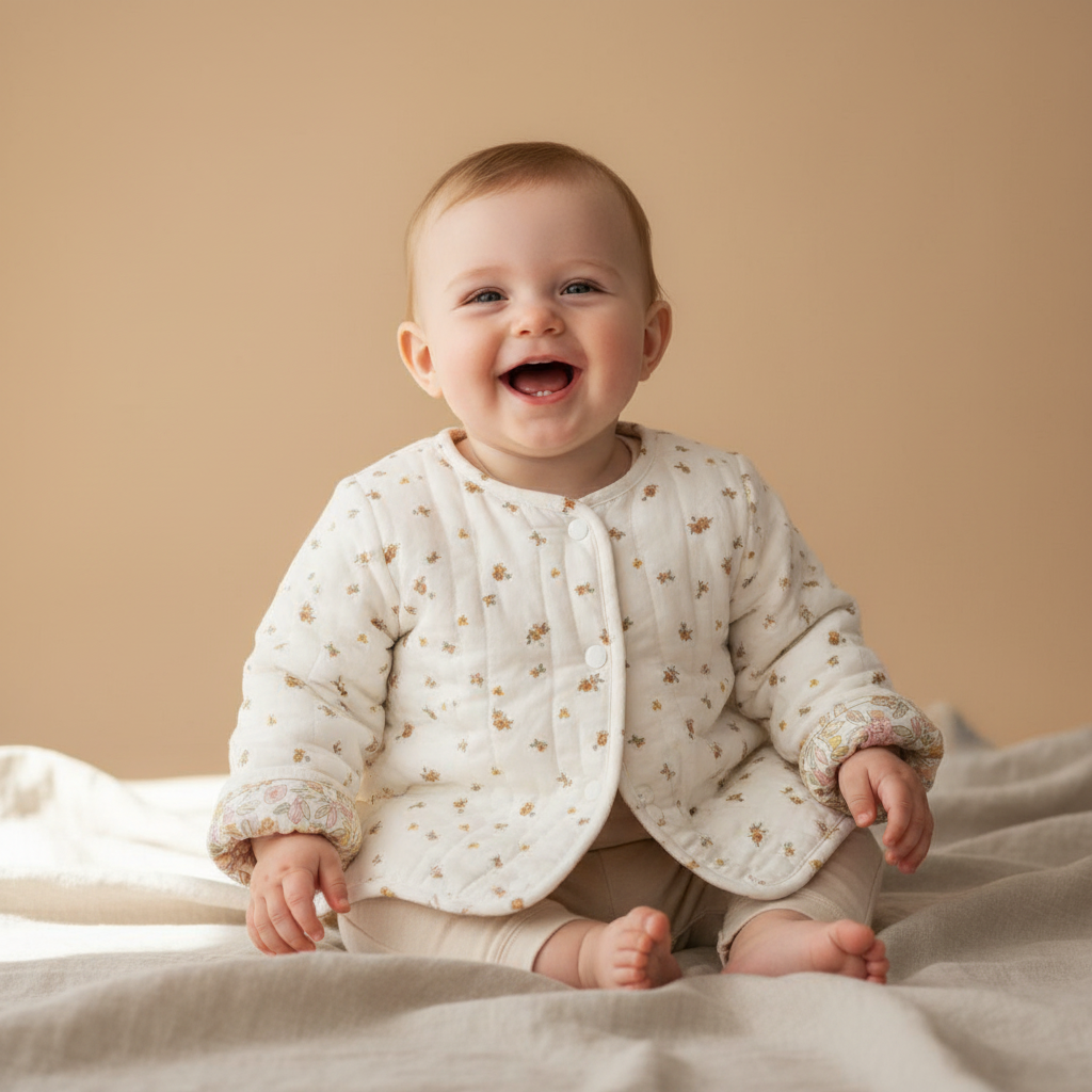 Reversible jacket Vintage Little Flowers / White Blossom - 50/56 | Little Dutch