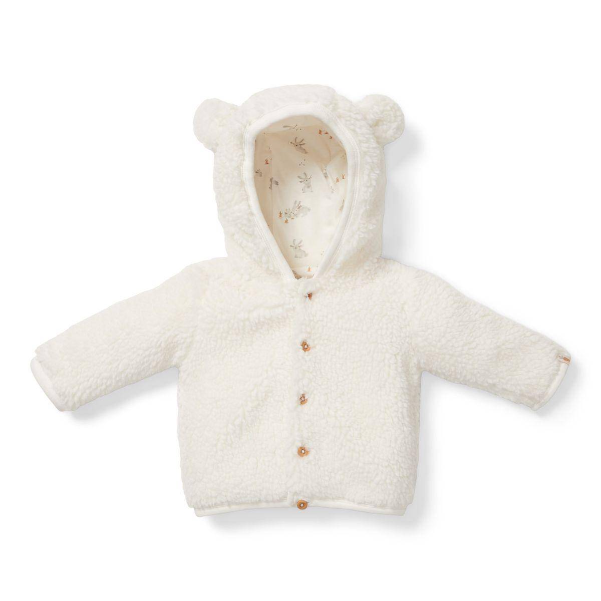 Teddy Jacket Baby Bunny - Off-White - 68 | Little Dutch