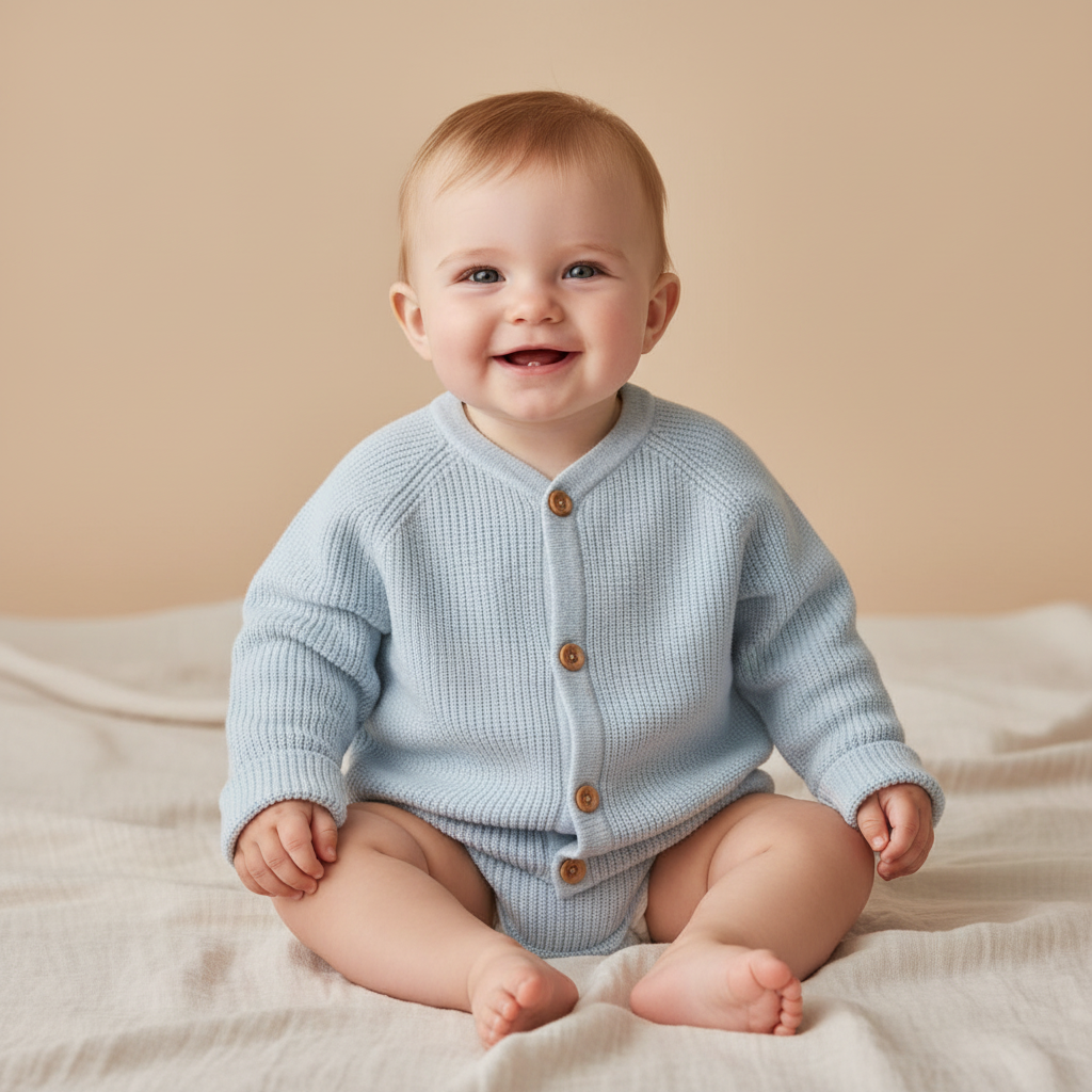 Light blue cardigan | Little Dutch