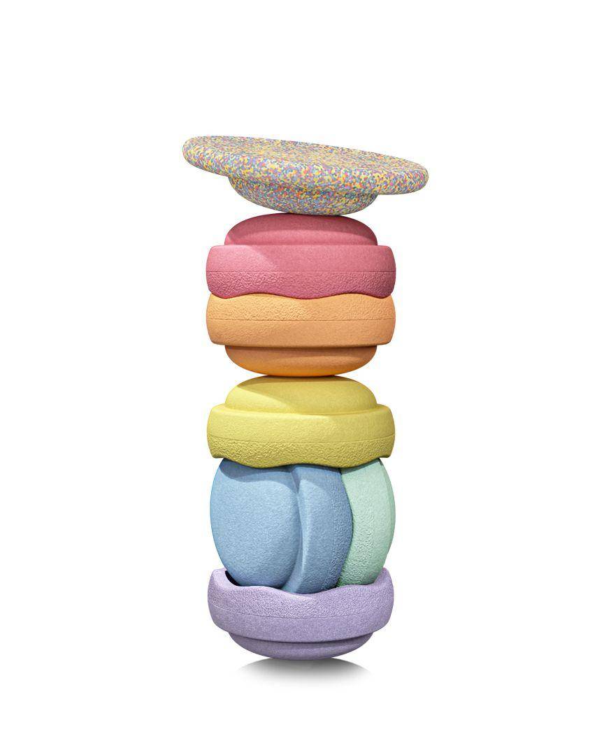 OFFER set: Free Balance Board + Stapelstein Rainbow Set pastel | Stapelstein