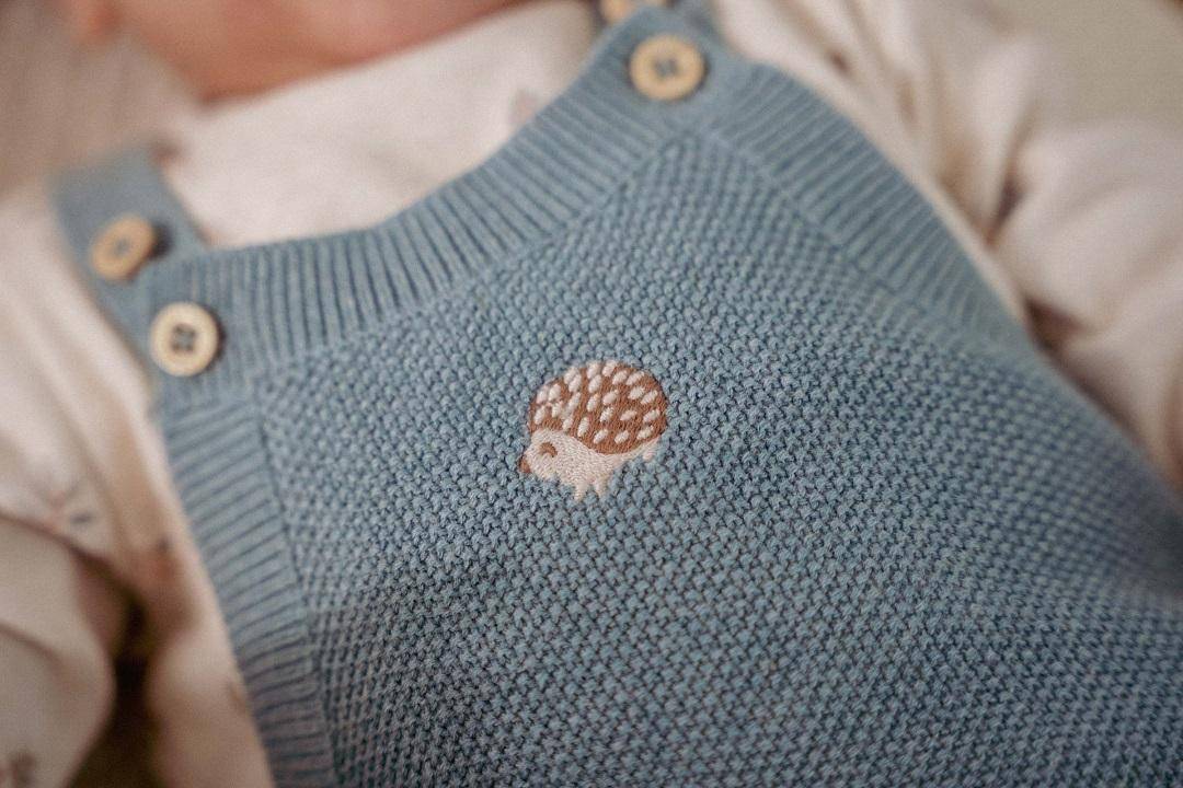 Knitted Romper Baby Blue | Little Dutch