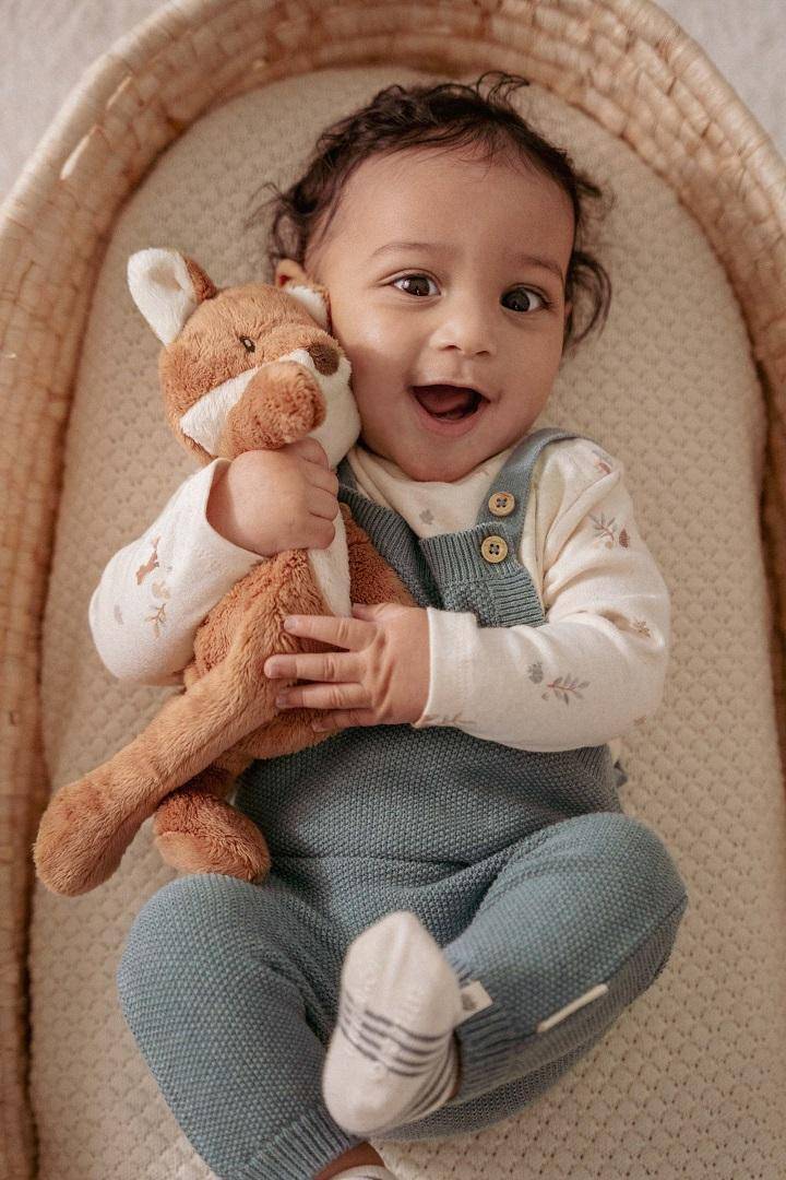 Knitted Romper Baby Blue | Little Dutch