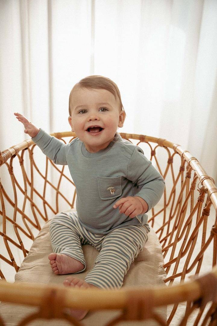 T-shirt long sleeves Stone Blue | Little Dutch