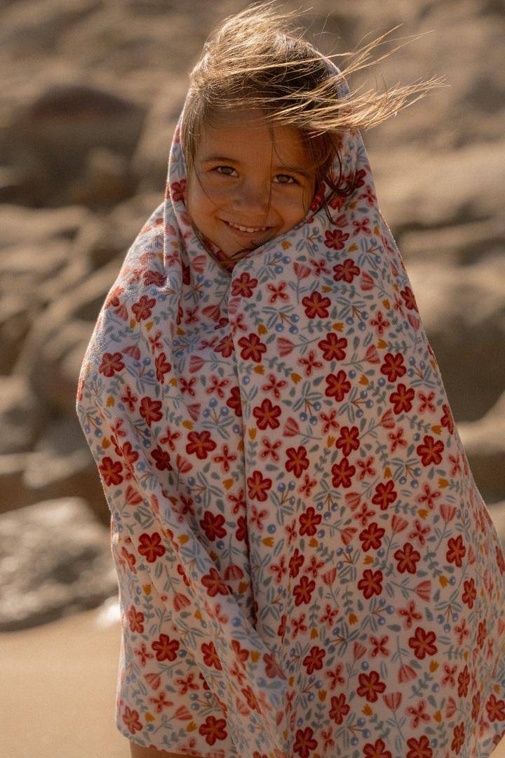 Bath towel Sunny Flowers Multi-colour | Little Dutch