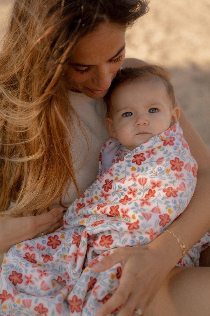 Bath towel Sunny Flowers Multi-colour | Little Dutch