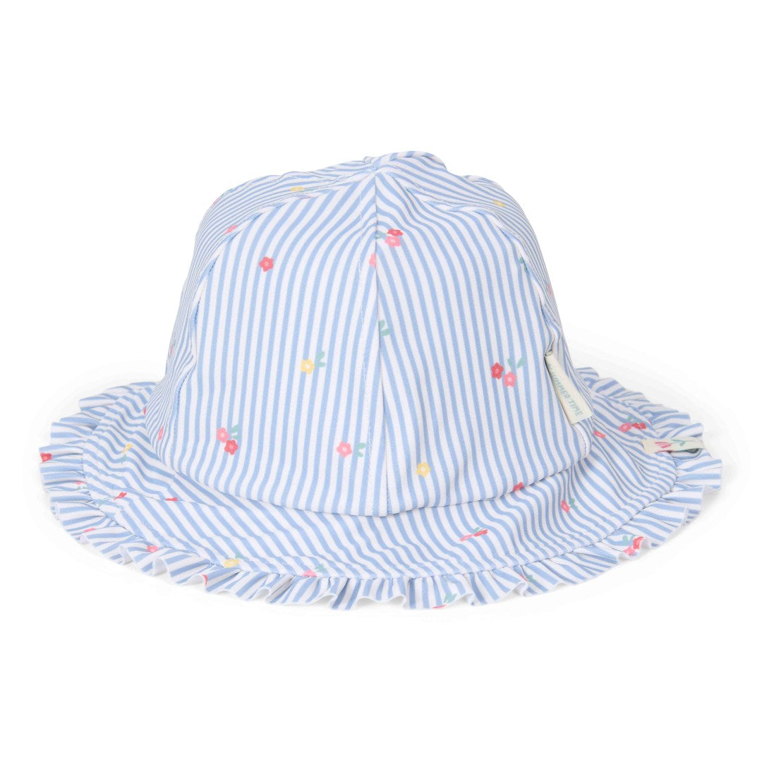 Reversible hat Sunny Flowers Blue | Little Dutch