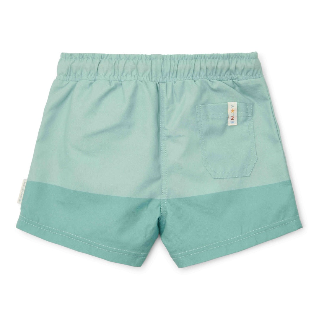 Little Dutch Seashells Surf Blue Swim Trunks