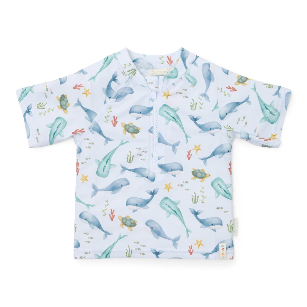 Short-sleeved swimming shirt Ocean Multi-colour | Little Dutch