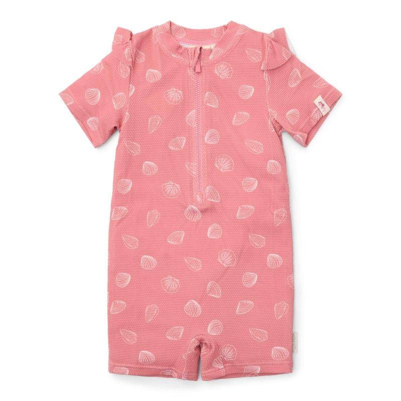 Short-sleeved swimsuit Ocean Treasures Pink | Little Dutch