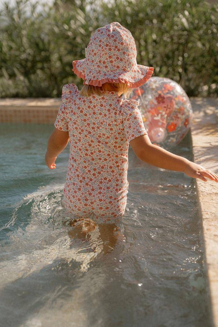 Short-sleeved swimsuit Sunny Flowers Multi-colour | Little Dutch