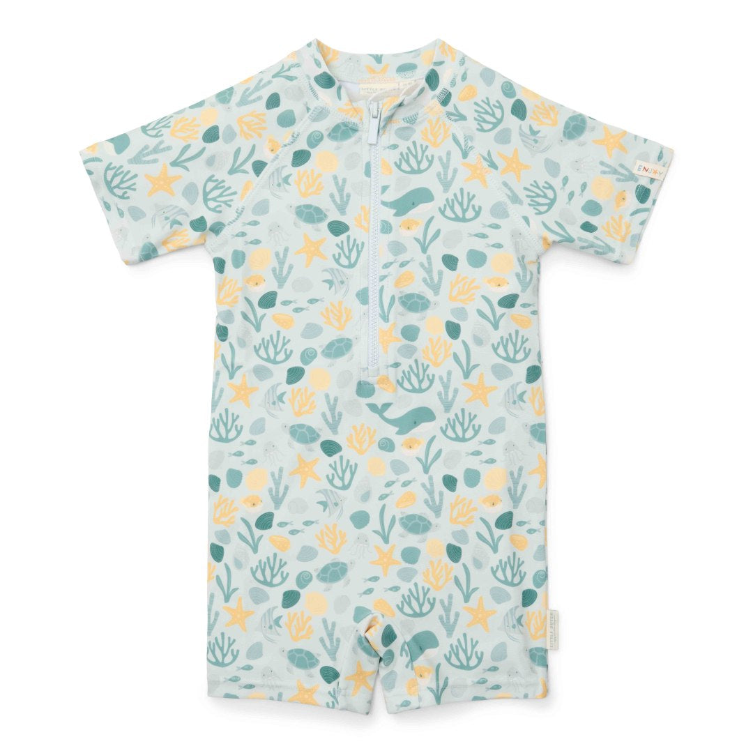 Short-sleeved swimsuit Seashells Multi-colour | Little Dutch